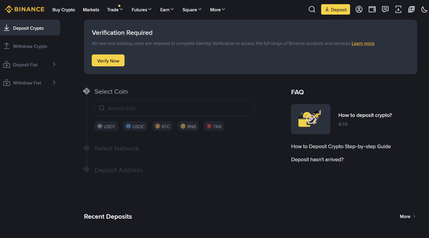 كيف تتداول على Binance: إيداع الأموال وبدء التداول