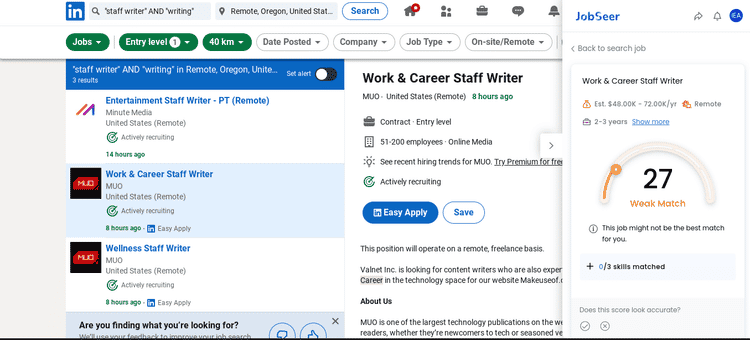 واجهة JobSeer