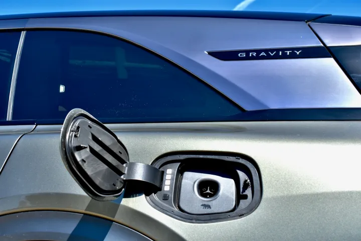 2025 Lucid Gravity charge port.