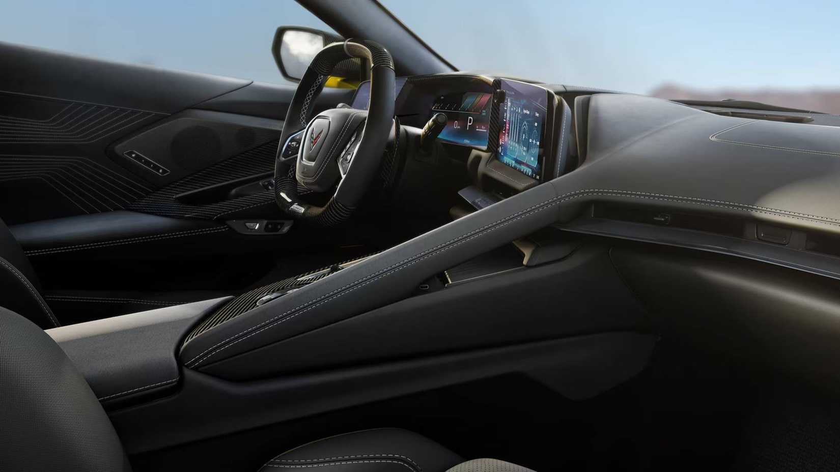 2026 Chevrolet Corvette Stingray leather-wrapped grab handle