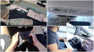 سائقو Tesla ينامون خلف المقود، يعلقون ورقة نقدية بقيمة 20 دولارًا فوق كاميرا المقصورة، يلعبون بأجهزة تحكم، ويعملون على أجهزة كمبيوتر محمولة بينما تقود ميزة القيادة الذاتية الكاملة (FSD) السيارة
