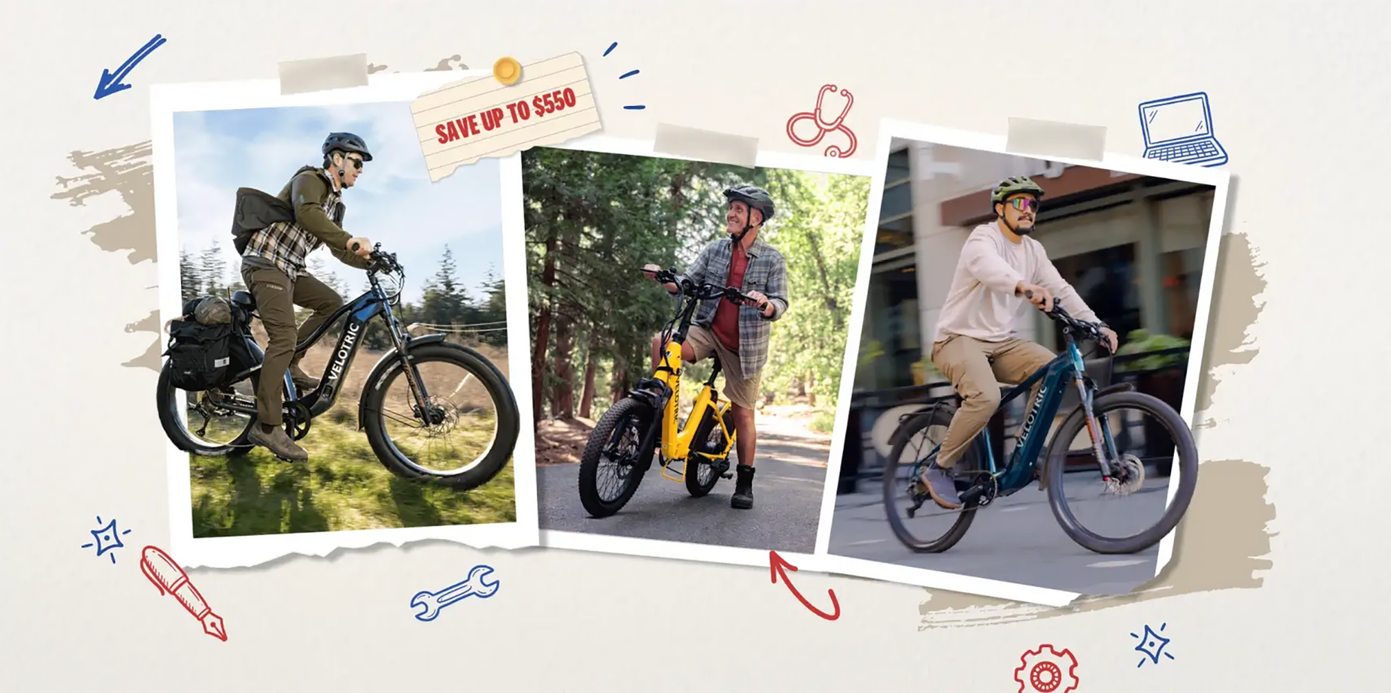 صورة ترويجية لخصومات دراجات Velotric الكهربائية بمناسبة عيد العمال 2026