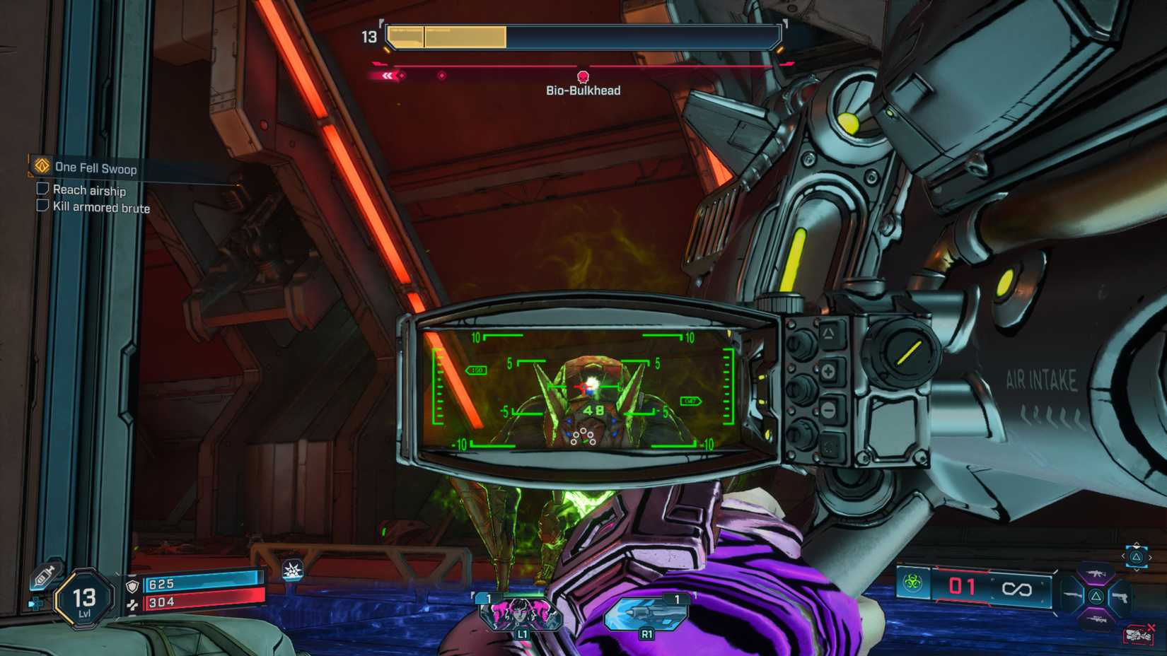إطلاق قذيفة صاروخية على زعيم في Borderlands 4