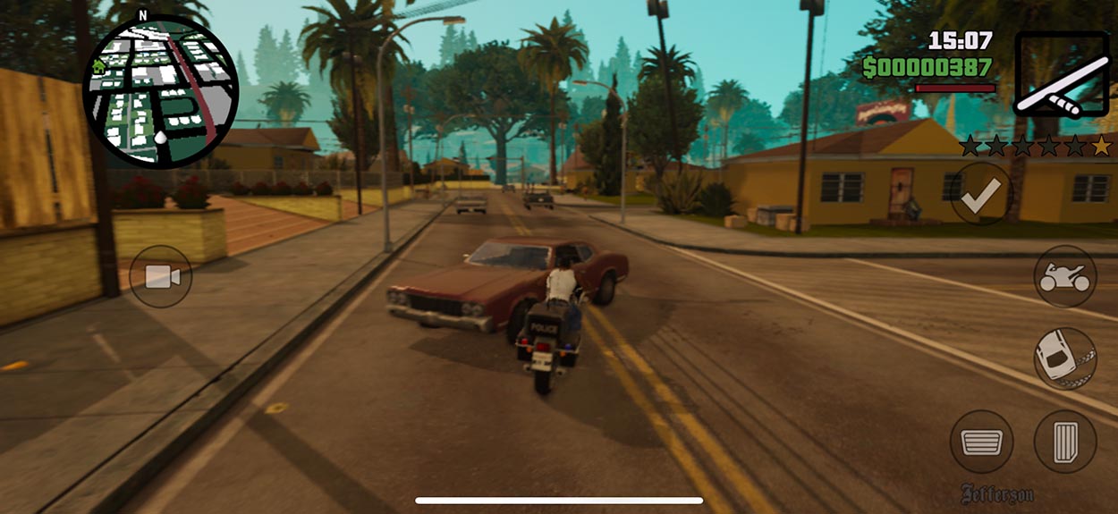 Screenshot of GTA San Andreas "Big Smoke" mission on iPhone