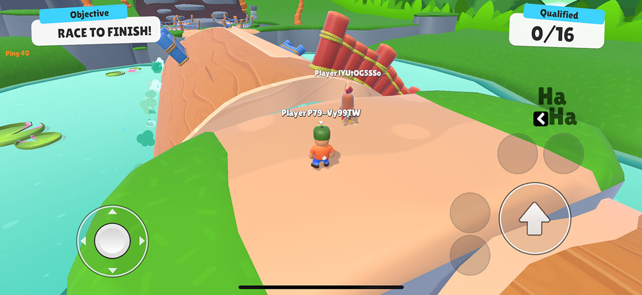 stumble guys running on iPhone