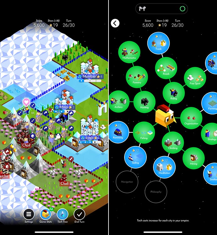 Screenshot of the battle of polytopia iPhone game