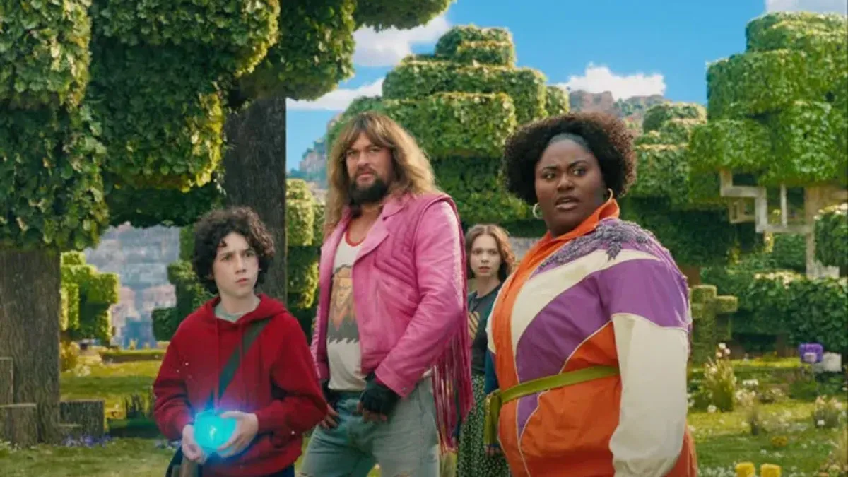 The cast of A Minecraft Movie.