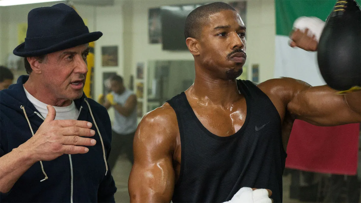 Sylvester Stallone and Michael B. Jordan in Creed.