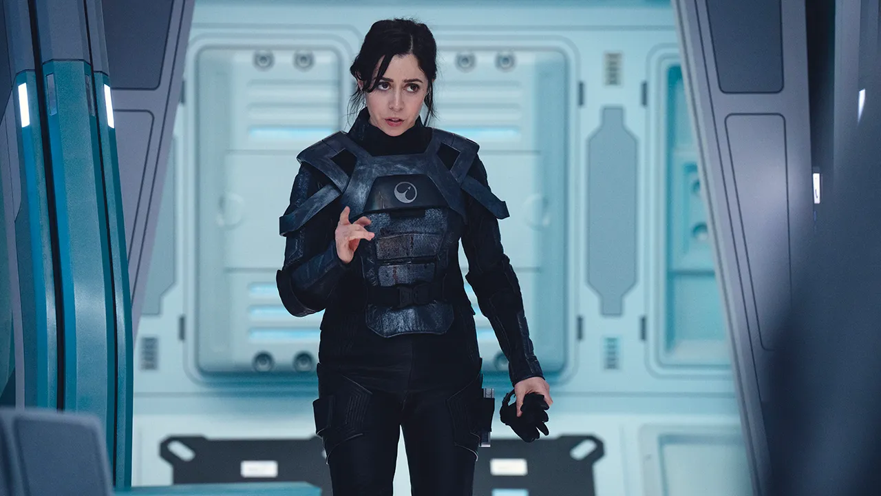 Nanette in a uniform on the spaceship in the USS Callister: Into Infinity episode of Black Mirror