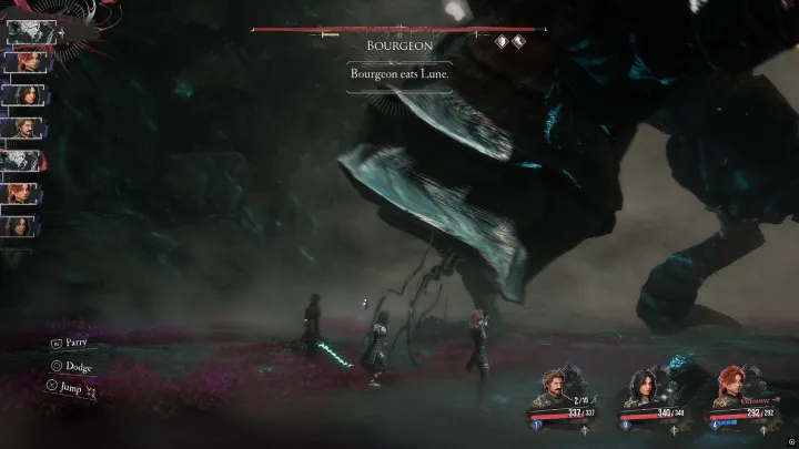 Burgeon swallowing Lune in Clair Obscur Expedition 33.