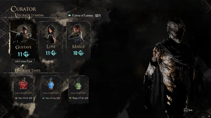 Curator menu in Clair Obscur Expedition 33.