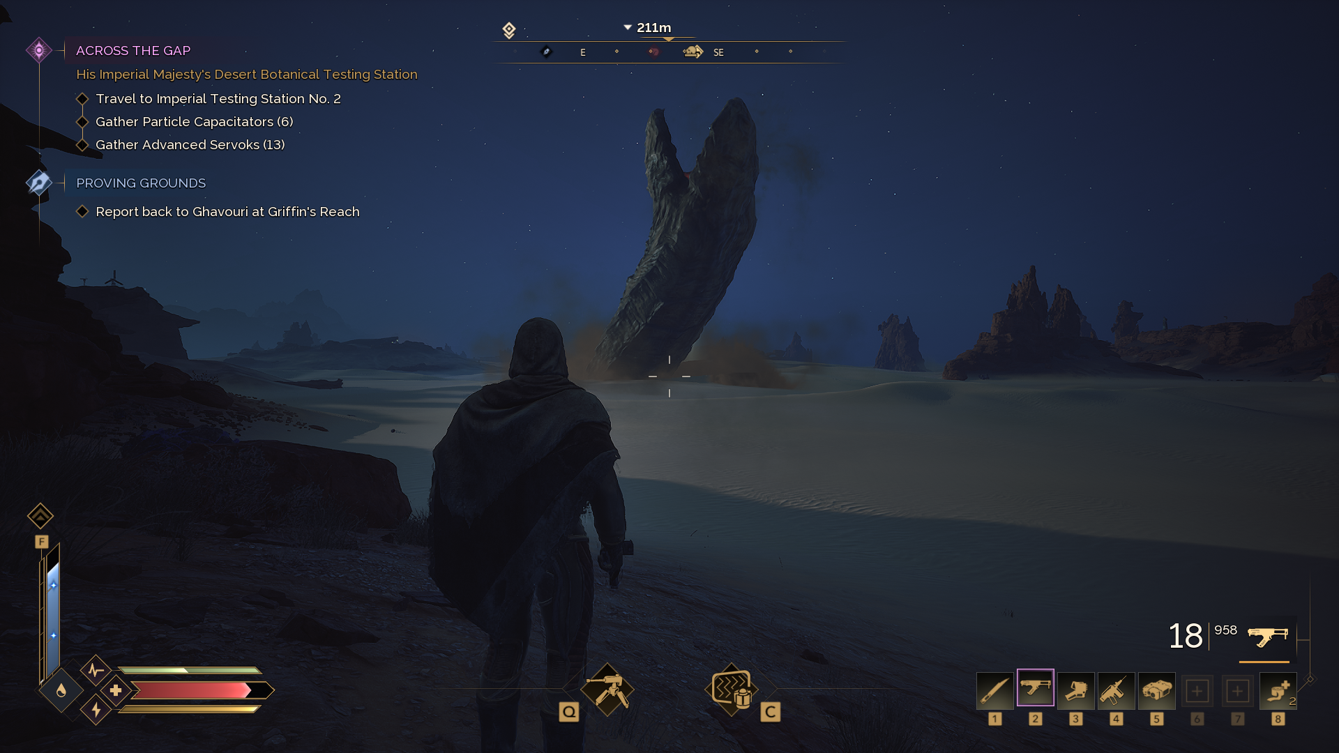 A sandworm emerges from the ground in Dune: Awakening.