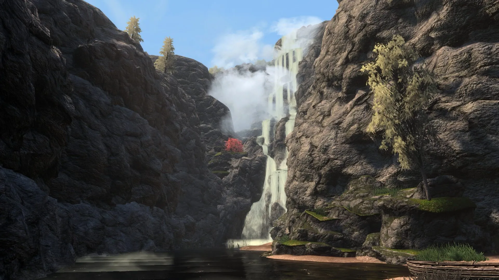 A waterfall in Skyblivion.
