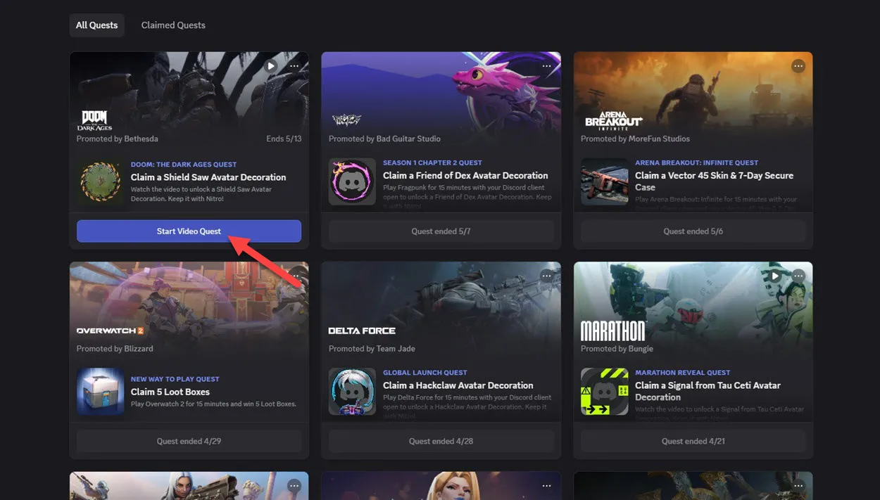 Doom the dark ages Discord quest