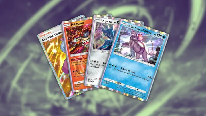 Celestic Town Elder, Heatran, Dialga and Palkia cards in Pokémon TCG Pocket.
