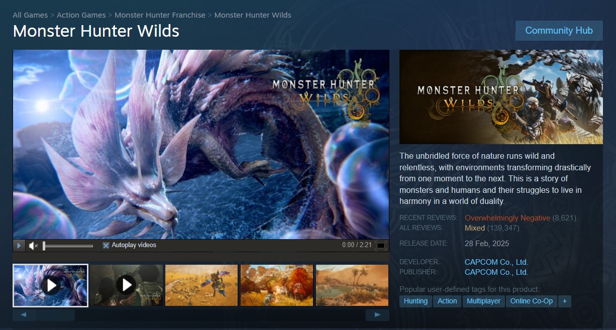 تقييمات Monster Hunter Wilds