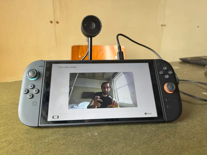 A Nintendo Switch 2 uses a webcam.