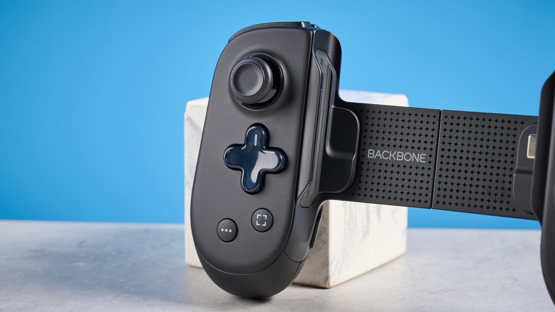 A black Backbone Pro mobile gaming controller