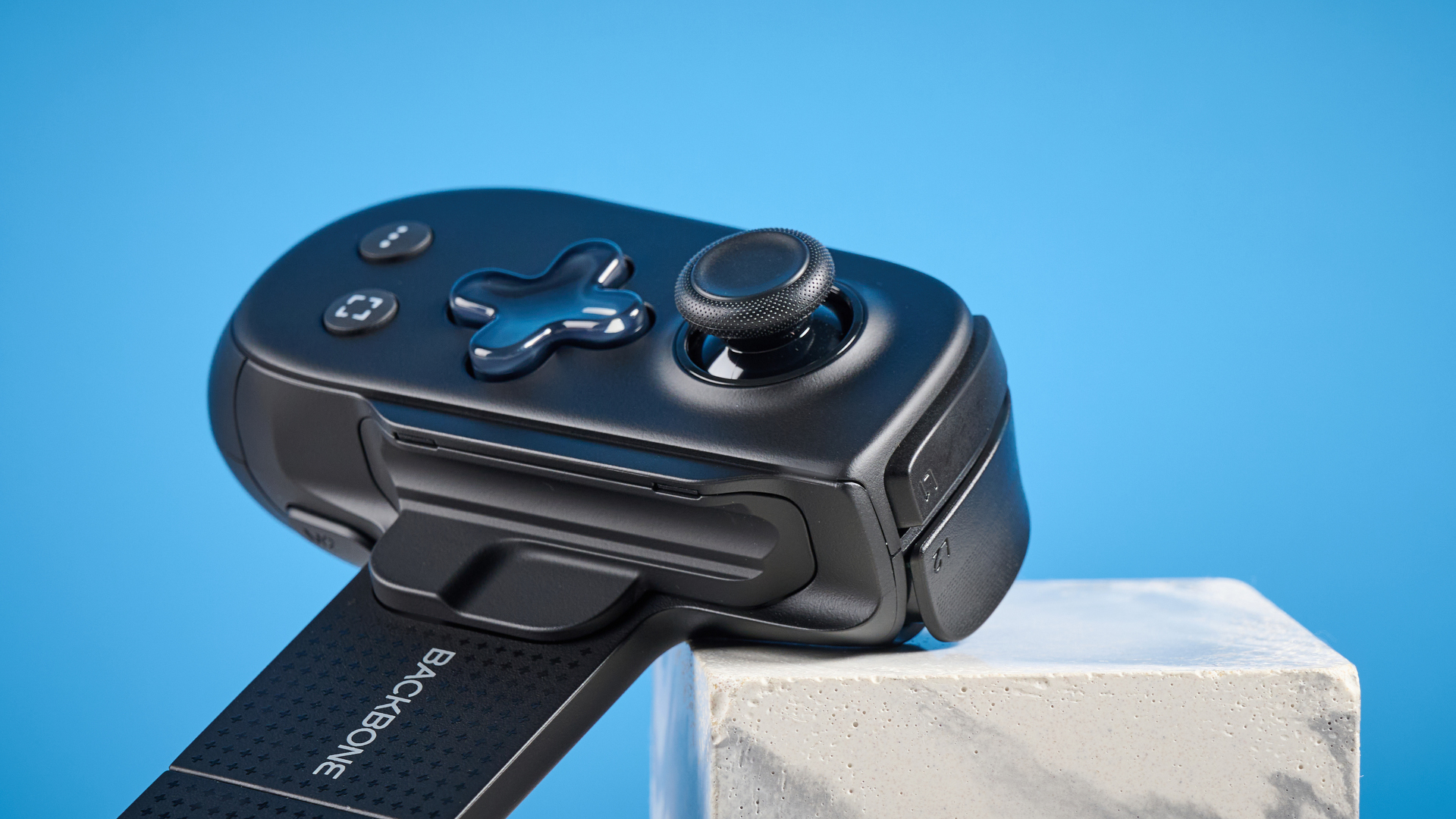 A black Backbone Pro mobile gaming controller