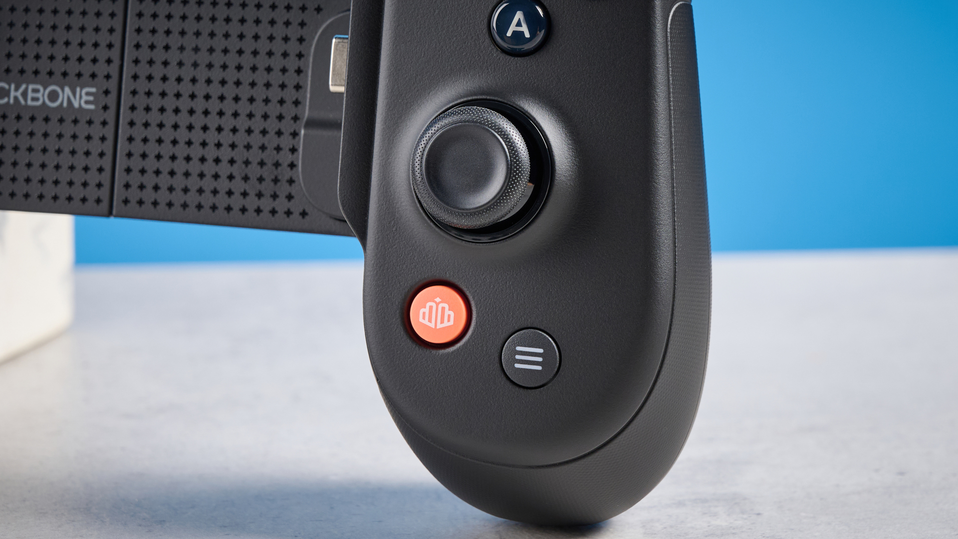 A black Backbone Pro mobile gaming controller