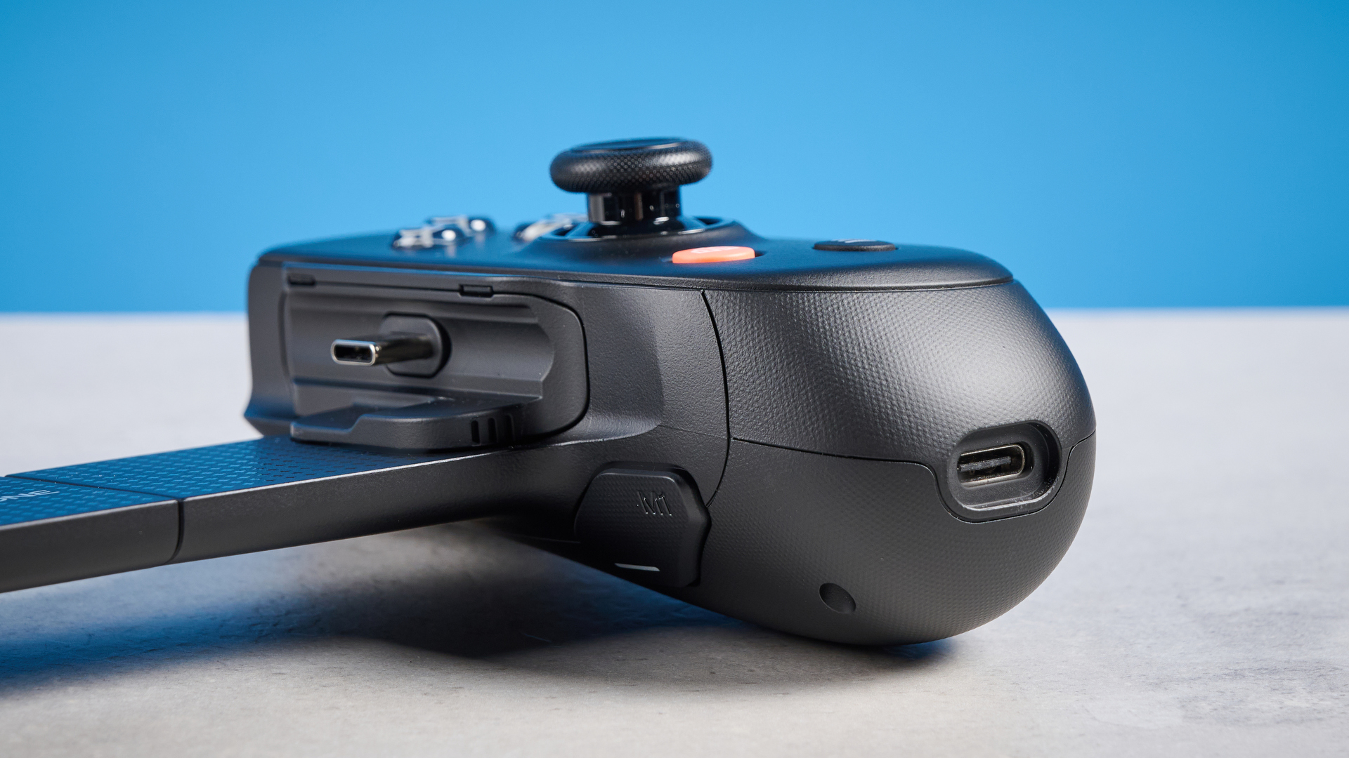 A black Backbone Pro mobile gaming controller
