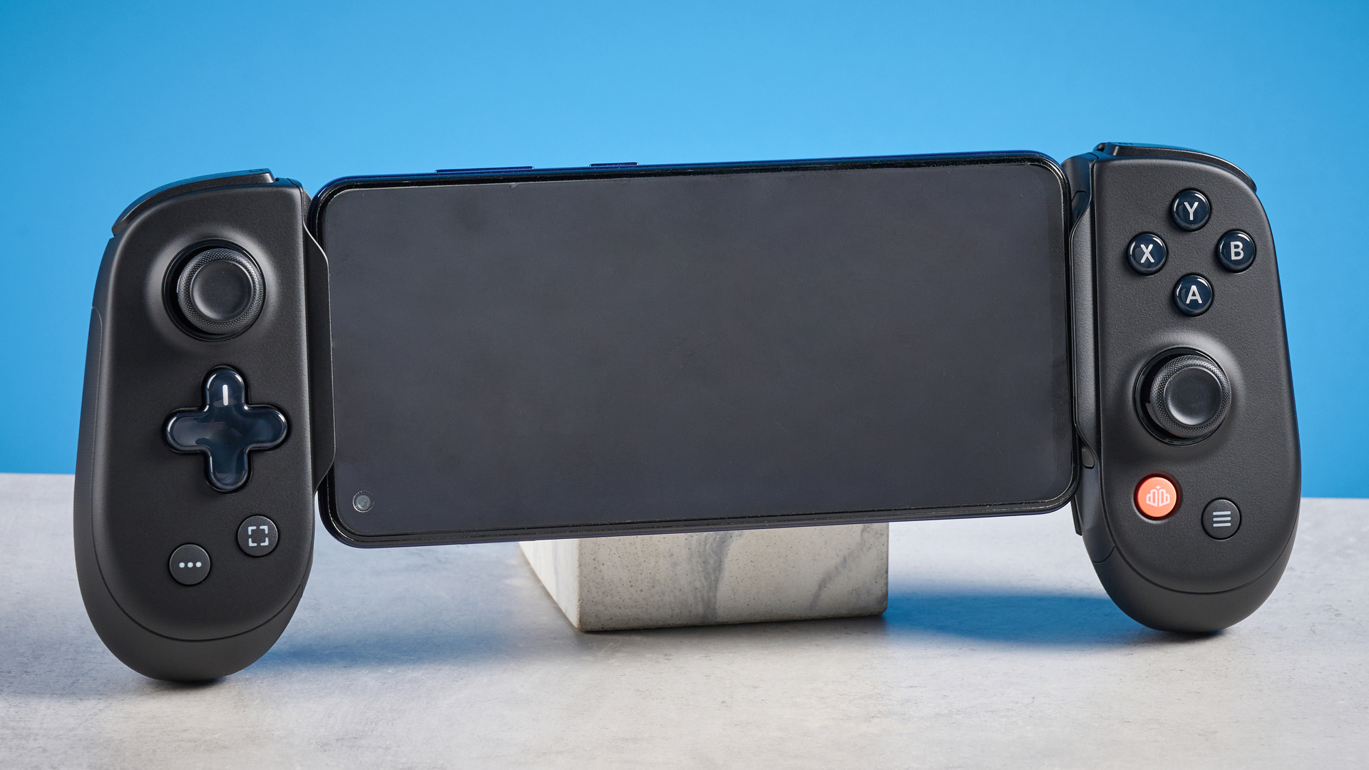 A black Backbone Pro mobile gaming controller