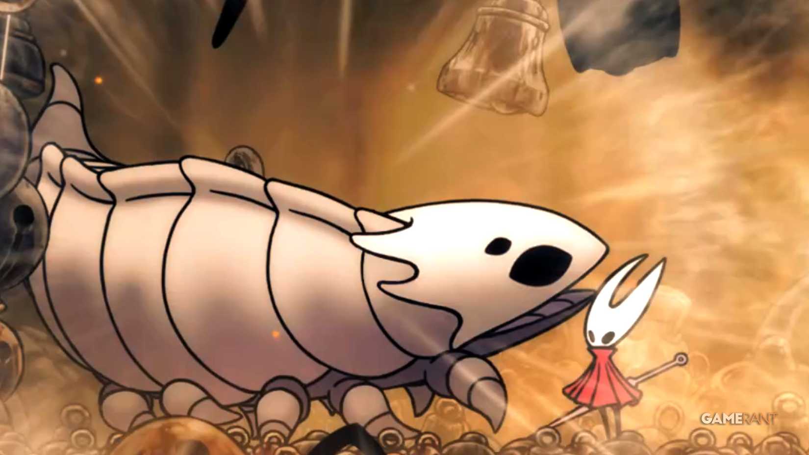 Hollow Knight Silksong Bell Beast going crazy at the end of the boss fight