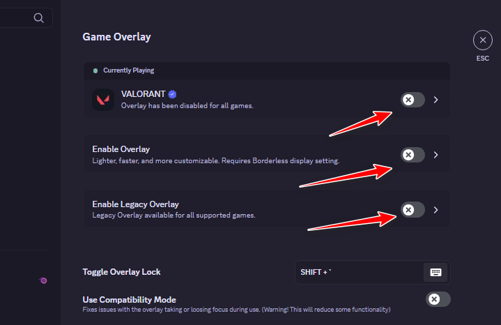 تعطيل تراكب Discord