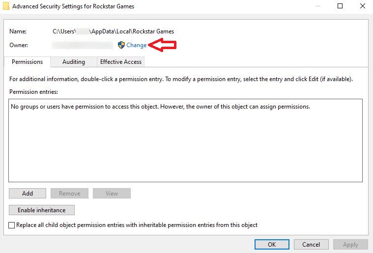 زر تغيير المالك