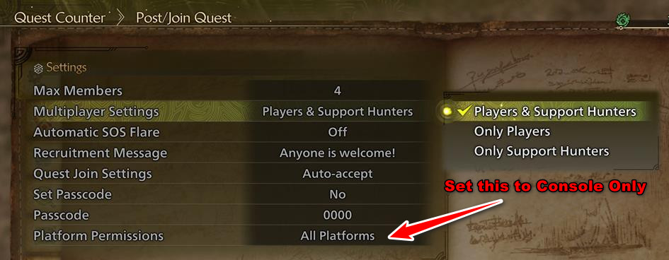 إعدادات المنصة