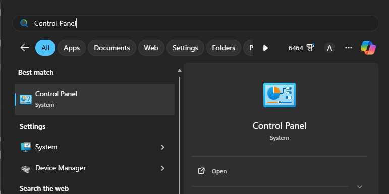 لوحة التحكم