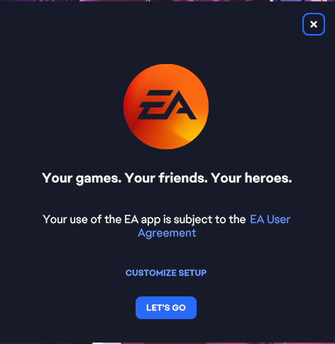 تخصيص إعداد EA