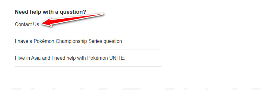 صفحة دعم Pokémon