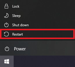 إعادة تشغيل الكمبيوتر