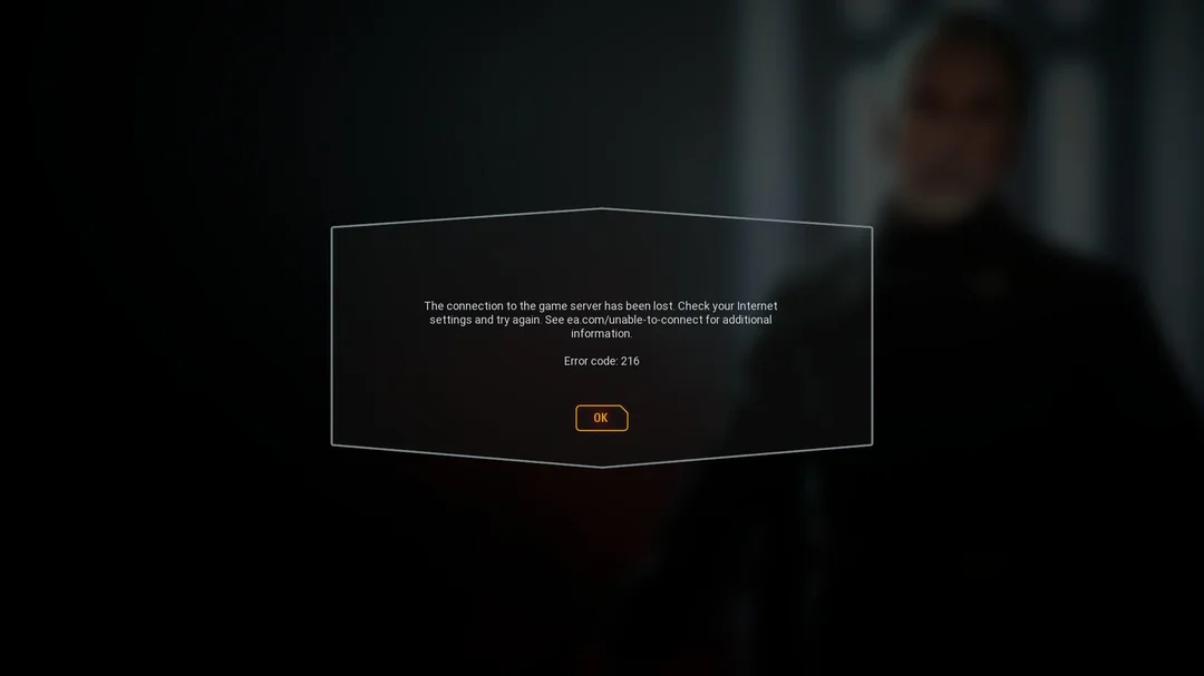 Kod błędu STAR WARS Battlefront II 216/201: Utracono połączenie z serwerem gry