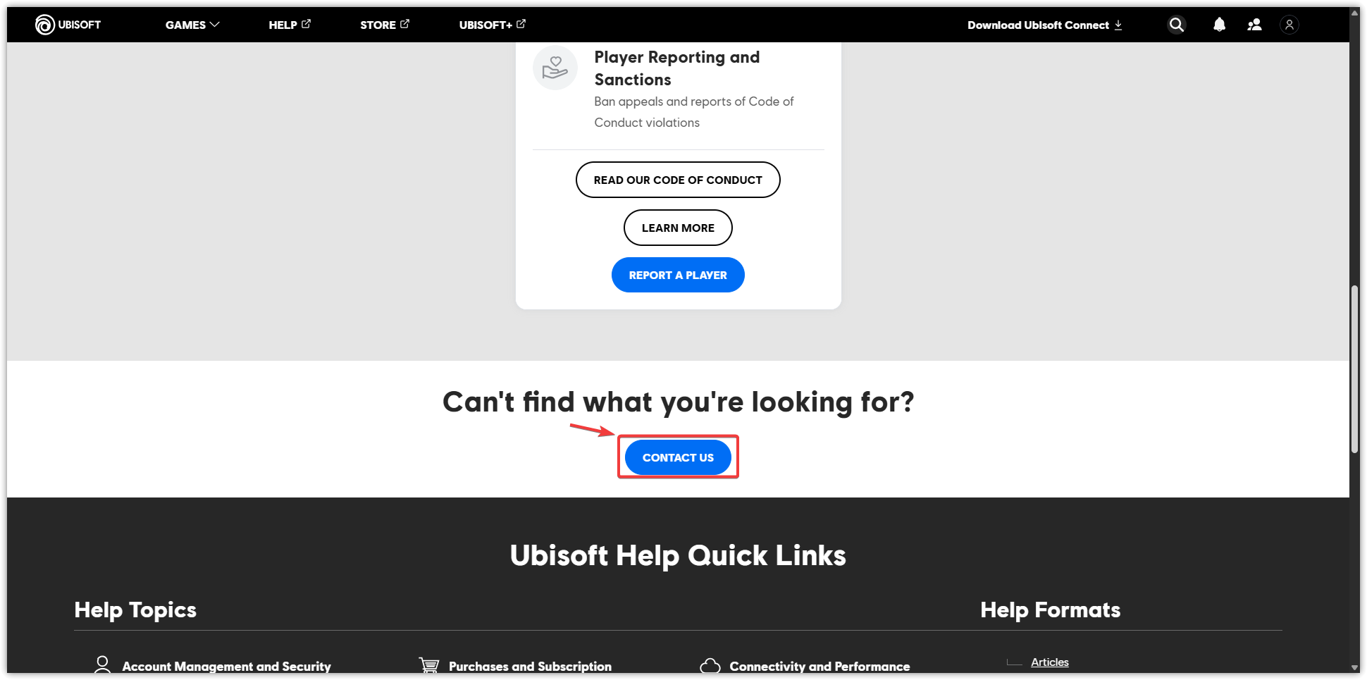 خيارات الاتصال بدعم Ubisoft