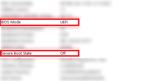 حالة Secure Boot