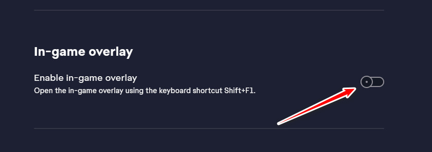 تعطيل تراكب داخل اللعبة