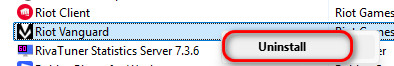 إلغاء تثبيت Riot Vanguard