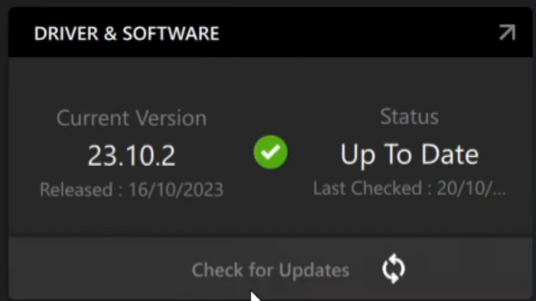 التحقق من تحديثات برنامج تشغيل AMD