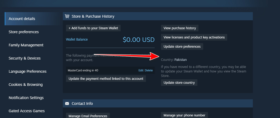Steam Account Country
