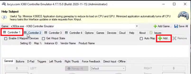 إضافة ملف تعريف في x360ce