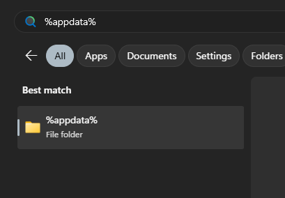 فتح مجلد AppData في Windows