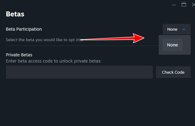تعطيل إصدار SteamVR التجريبي