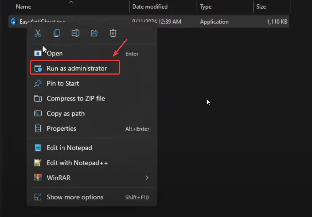 تشغيل إعداد EasyAntiCheat كمسؤول
