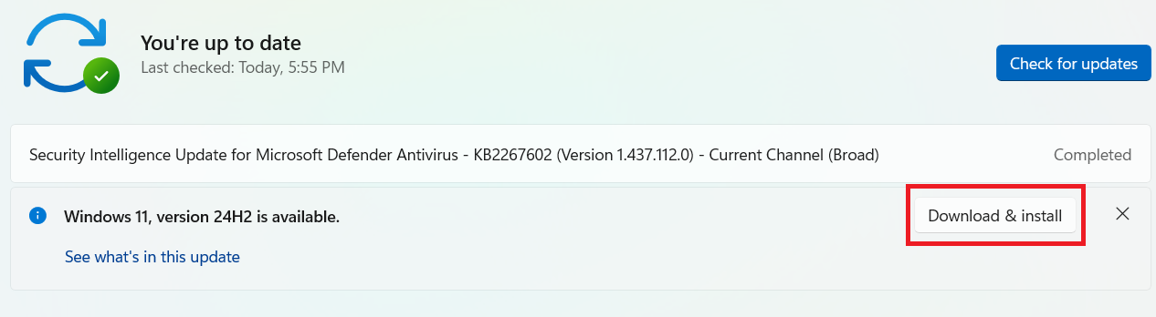 تنزيل وتثبيت تحديثات Windows