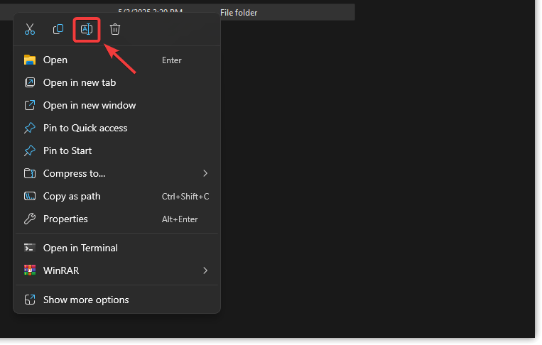 إعادة تسمية مجلد حفظ اللعبة في مستكشف الملفات