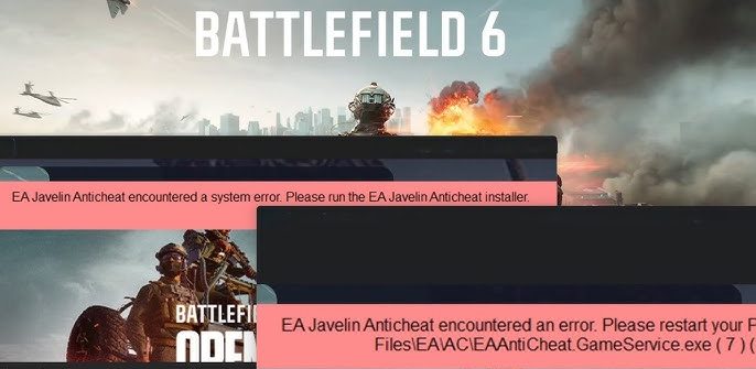 خطأ EA Javelin AntiCheat عند التشغيل في Battlefield 6