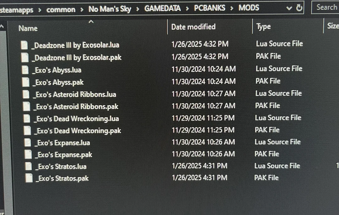 مجلد تعديلات No Man's Sky