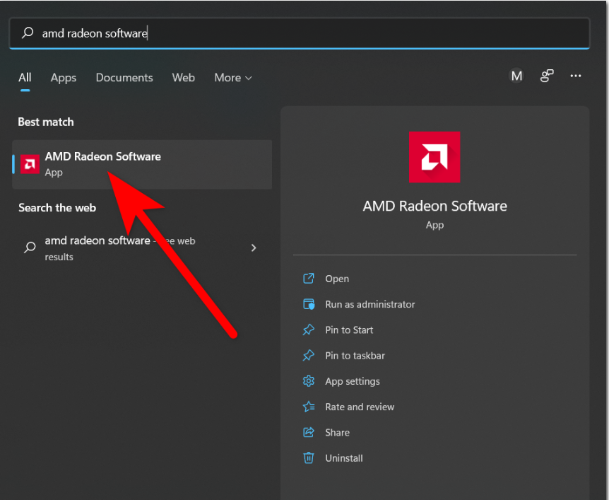 افتح برنامج AMD